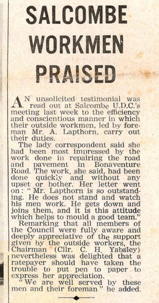 Gazette Article - S.U.D.C. Workmen