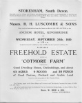 Cotmore Farm Sale 1930